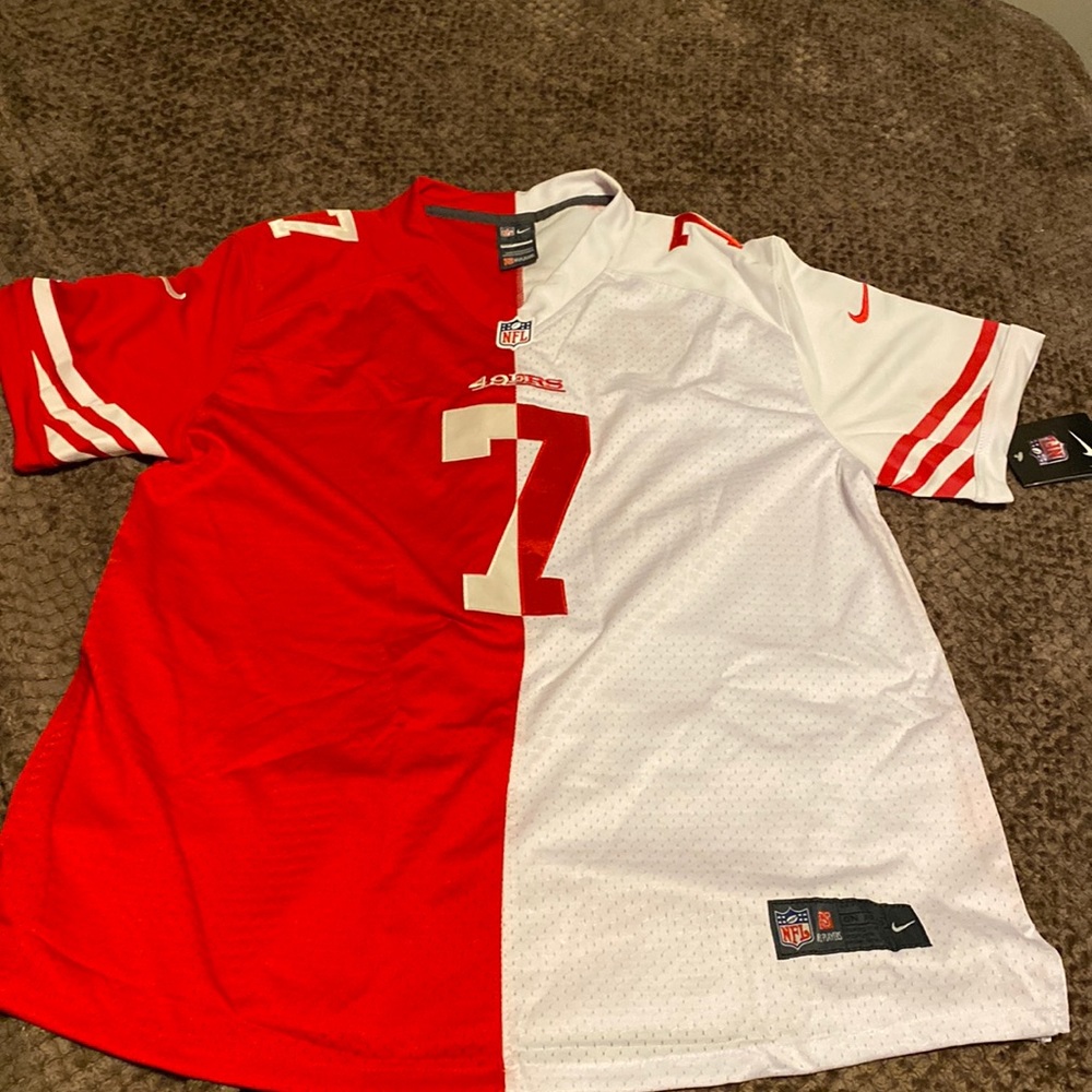 San Francisco 49ers #7 Colin Kaepernick Red/White 2 Tone Elite Jersey NFL SizeXL